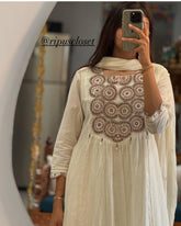 New Launch*Look straight out of a dreamy movie set as  you turn around and walk in this elegant flaired suit ! The perfect of traditional wear